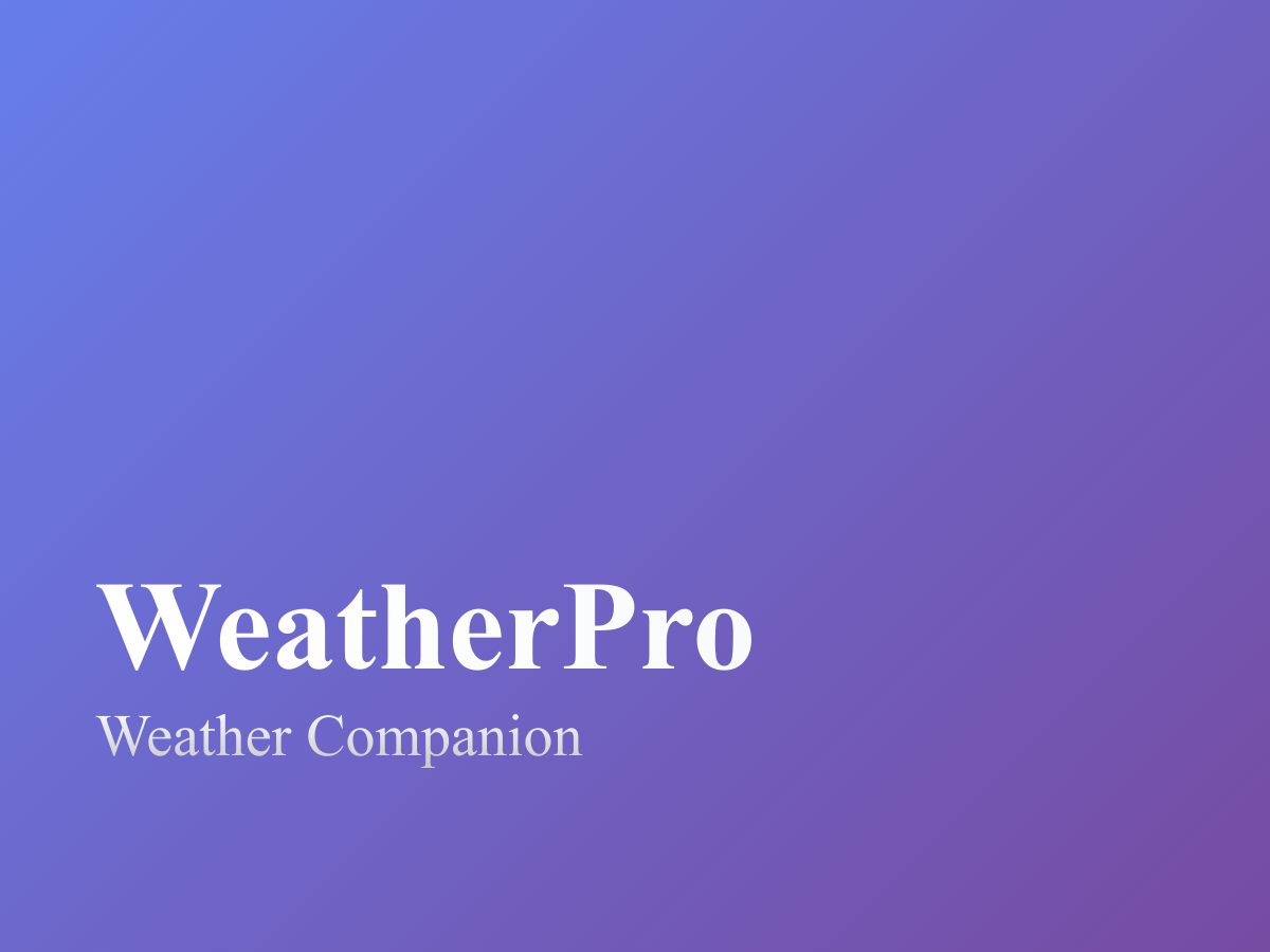 WeatherPro